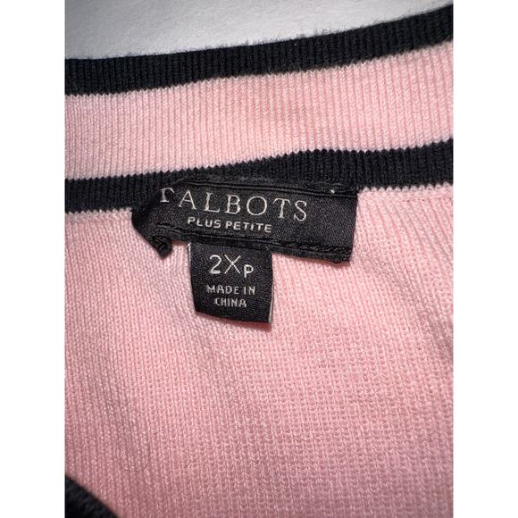 Talbots Plus Petites Sweater Woman’s Size 2Xp Pink Pearl Button Back 3/4 Sleeve - Picture 5 of 6